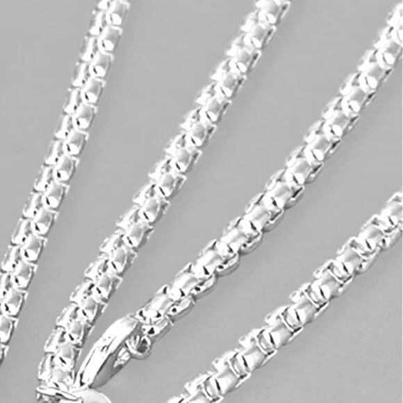 925 Sterling Silver 2PCS 4mm Round Box Chain Necklace 18” Bracelet 7” set unisex - Picture 6 of 6